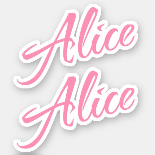 Alice Decorative Name in Pink x2 Sticker