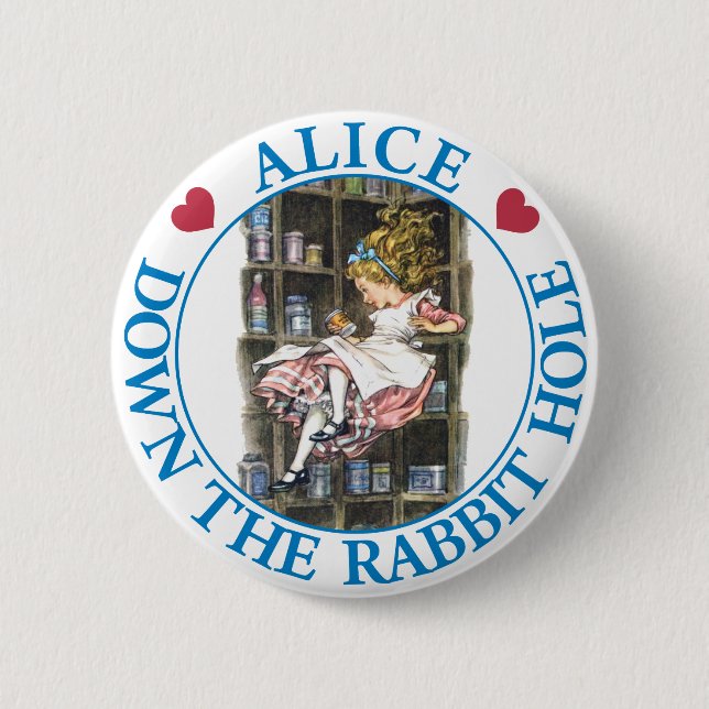ALICE DOWN THE RABBIT HOLE BUTTON (Front)