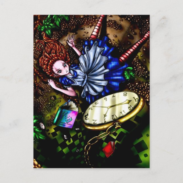Alice Down the Rabbit Hole Postcard (Front)