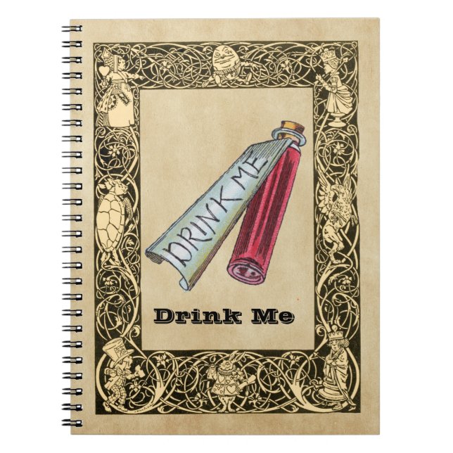 Alice - Drink Me  1865 Notebook (Front)
