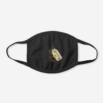 Alice Drink Me Bottle Black Cotton Face Mask by opheliasart at Zazzle