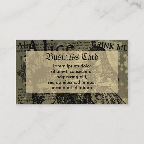 Alice Drink Me Collage Business Card