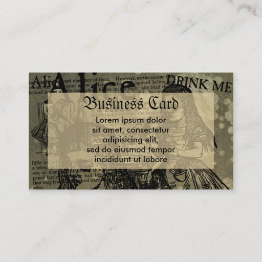 Customizable Alice Drink Me Collage Business Card Templates