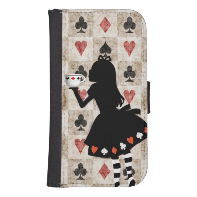 Alice Drinking Tea Samsung Galaxy Wallet Case (Front)