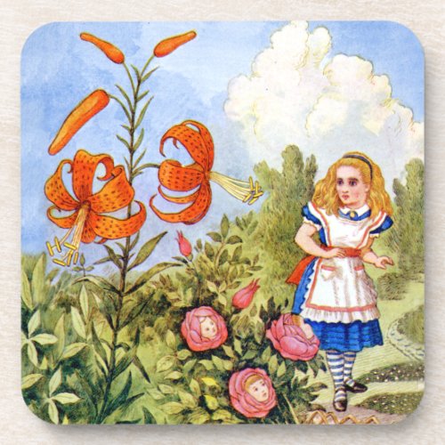 Alice Encounters Talking Flowers in Wonderland Coaster
