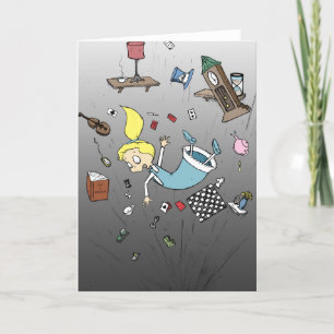 Alice Falling down the Rabbit Hole Letterpress Thank You Card