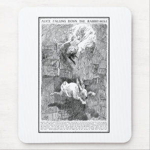 Alice Falling Down the Rabbit-Hole Mouse Pad