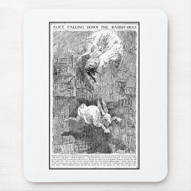 Alice Falling Down the Rabbit-Hole Mouse Pad (Front)