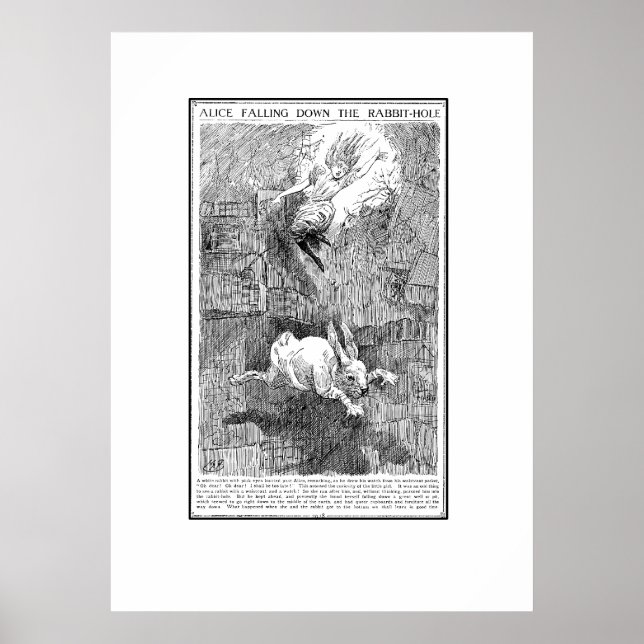 Alice Falling Down the Rabbit-Hole Poster (Front)