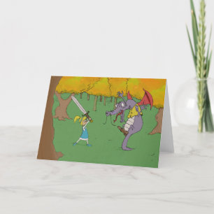 Alice Fighting the Jabberwocky Letterpress Thank You Card