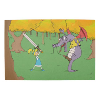 Alice Fighting the Jabberwocky Metal Print