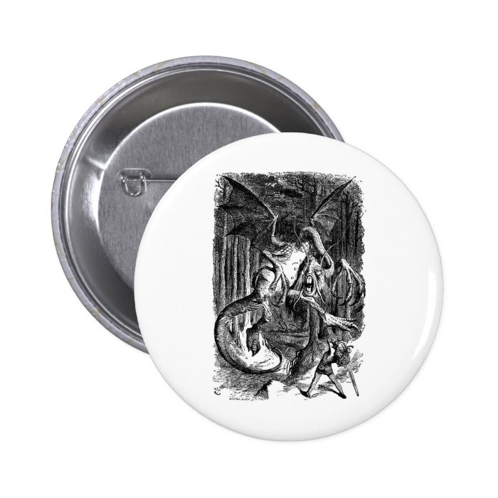 Alice Fighting the Jabberwocky Pinback Button