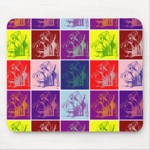 Alice finding a little door pop art mouse pad