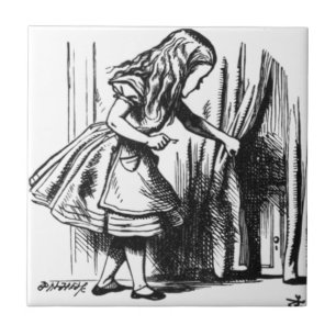 Alice Finds a Door Ceramic Tile