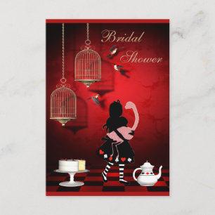 Alice & Flamingo Birds & Cages Bridal Shower Invitation