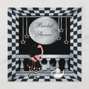 Alice, Flamingo & Moon Bridal Shower Invitation