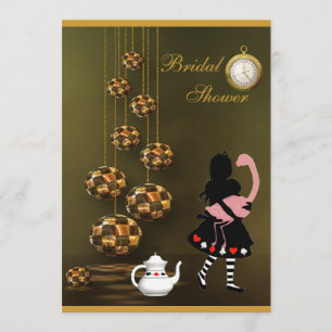 Alice & Flamingo Wonderland Bridal Shower Invitation