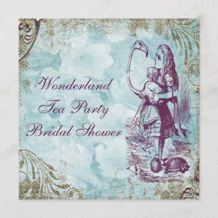 Alice & Flamingo Wonderland Bridal Shower Invitation