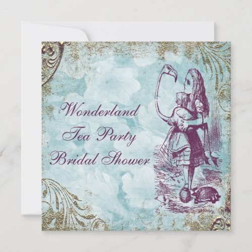 Alice  Flamingo Wonderland Bridal Shower Invitation