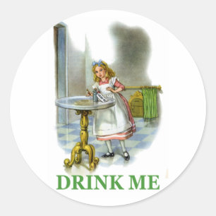 Alice Found a Key by a Bottle That Said "Drink Me" Classic Round Sticker