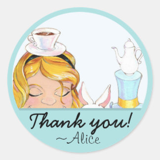 Alice & Friends Blue Tea Party Stickers