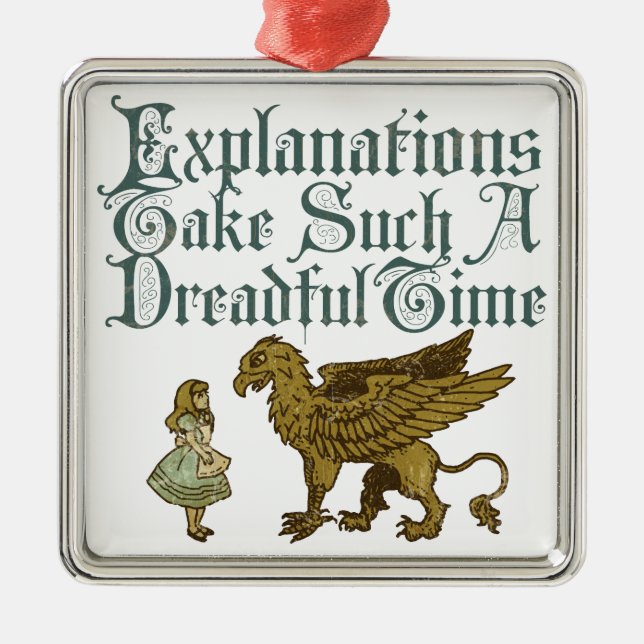 Alice Gryphon Explanations Metal Ornament (Front)