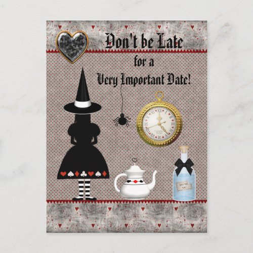 Alice Halloween Baby Shower Save the Date Announcement Postcard