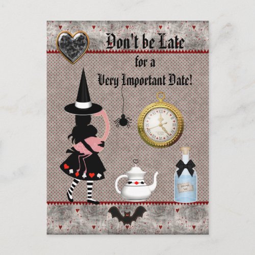 Alice Halloween Baby Shower Save the Date Announcement Postcard