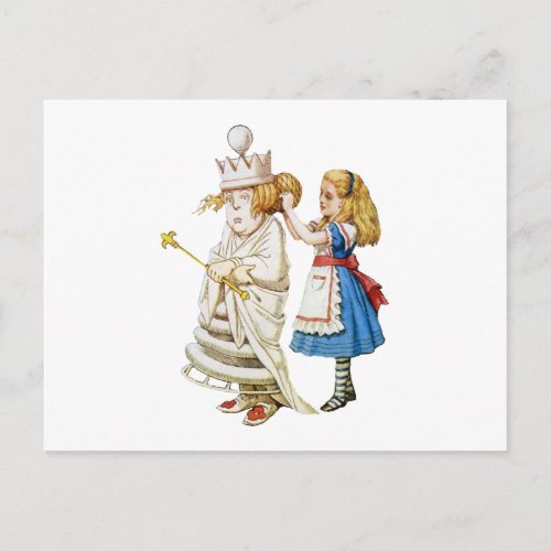 Alice Helps Out the White Queen in Wonderland Postcard