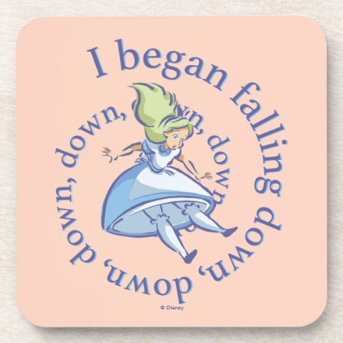 Alice  I Began Falling Down Down Down Drink Coaster