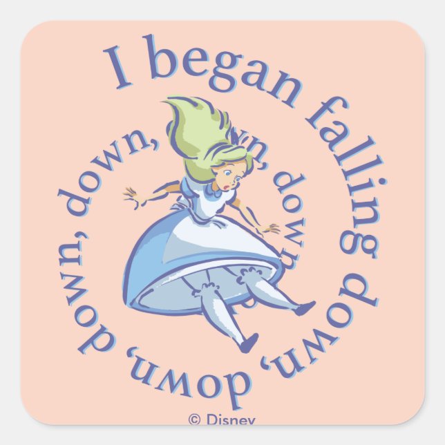 Alice | I Began Falling Down, Down, Down... Square Sticker (Front)