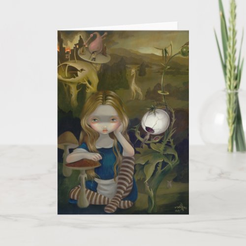 Alice in a Bosch Landscape Greeting Card