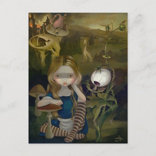 Alice in a Bosch Landscape Postcard