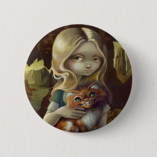 "Alice in a Da Vinci Portrait" Button