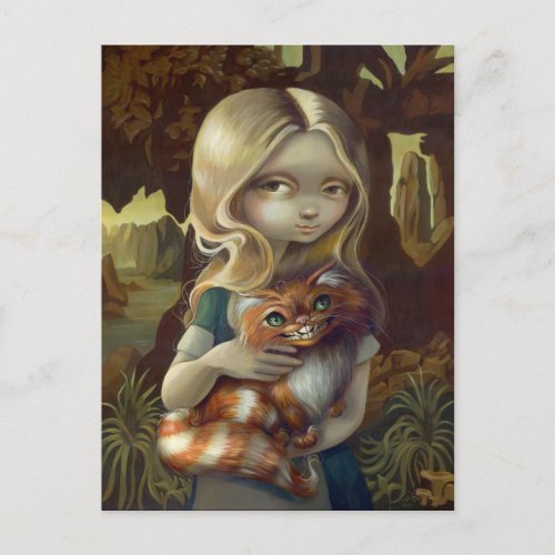 Alice in a Da Vinci Portrait Postcard