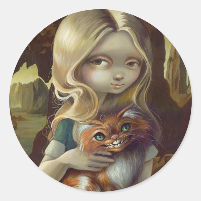 "Alice in a Da Vinci Portrait" Sticker (Front)