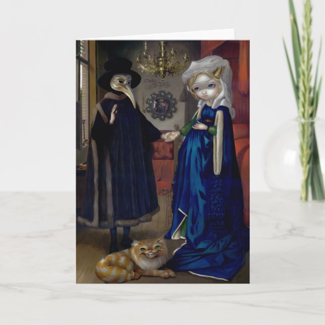 "Alice in a Van Eyck Portrait" Greeting Card (Front)
