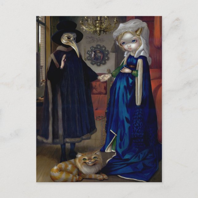 "Alice in a Van Eyck Portrait" Postcard (Front)