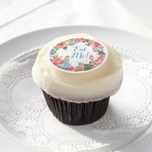 Alice in Onderland Birthday Cupcake Toppers Edible Frosting Rounds