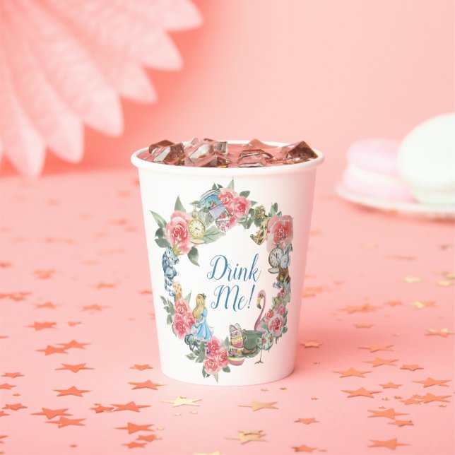 Alice in Onderland Themed Birthday Party Cups (Insitu)