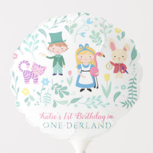 Alice in One-derland First Birthday Party Balloon
