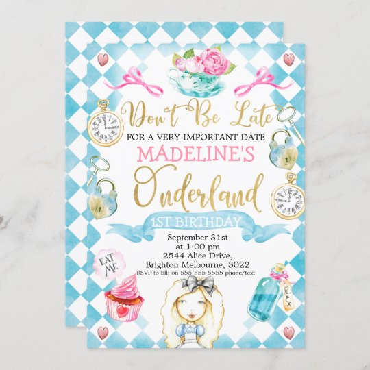 Alice In Onederland 1st Birthday Invite | Zazzle.com