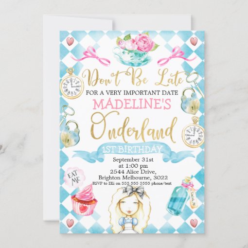 Alice In Onederland 1st Birthday Invite | Zazzle