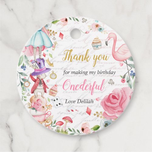 Alice in Onederland 1st Birthday Mad Tea Party  Favor Tags