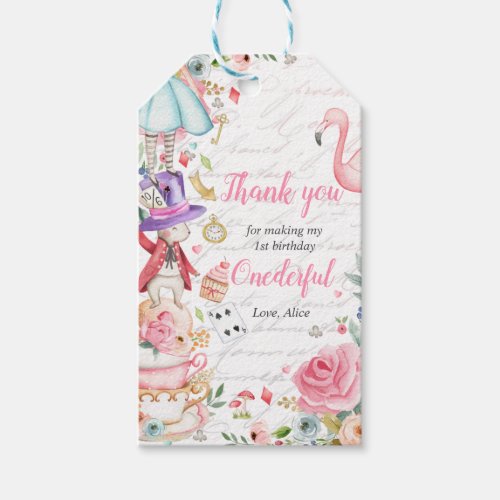 Alice in Onederland 1st Birthday Mad Tea Party  Gift Tags