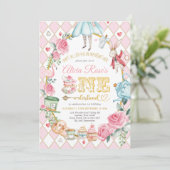 Alice in ONEderland 1st Birthday Mad Tea Party Invitation (Standing Front)