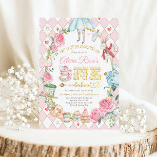 Alice in ONEderland 1st Birthday Mad Tea Party Invitation
