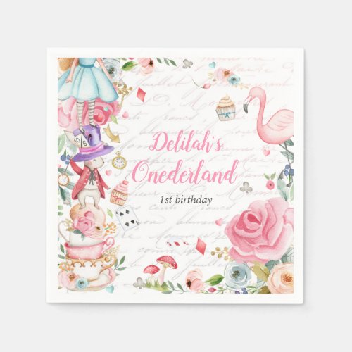 Alice in Onederland 1st Birthday Mad Tea Party  Napkins