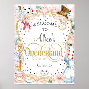 138 PCs Alice in Wonderland 1st Birthday Party Decorations, Hombae Alice in  Onederland First Backdrop Balloon Garland Arrow Sign Monthly Photo