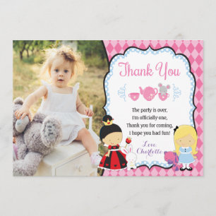 Alice in ONEderland Birthday Thank You Card